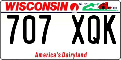 WI license plate 707XQK