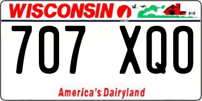 WI license plate 707XQO