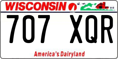 WI license plate 707XQR