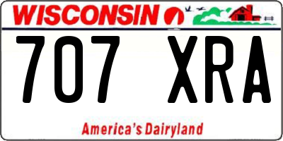 WI license plate 707XRA