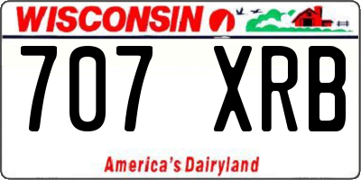 WI license plate 707XRB