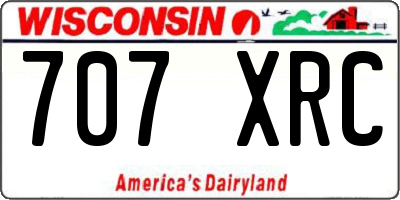 WI license plate 707XRC