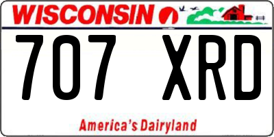 WI license plate 707XRD