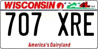 WI license plate 707XRE