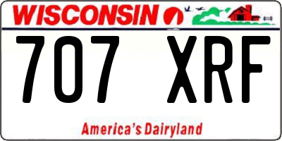 WI license plate 707XRF