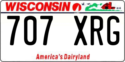 WI license plate 707XRG