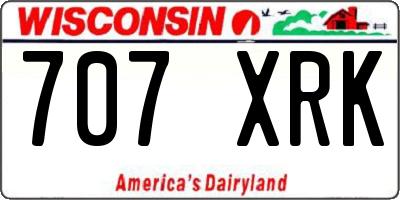 WI license plate 707XRK