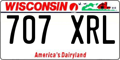 WI license plate 707XRL