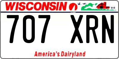 WI license plate 707XRN