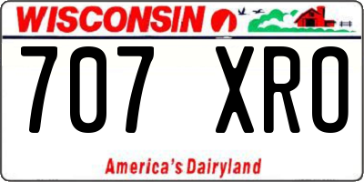 WI license plate 707XRO