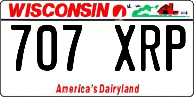 WI license plate 707XRP
