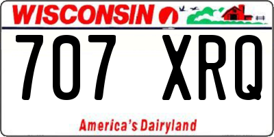 WI license plate 707XRQ