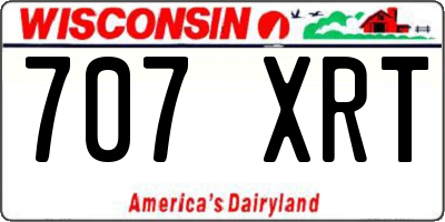WI license plate 707XRT