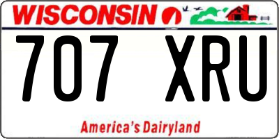 WI license plate 707XRU