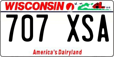 WI license plate 707XSA