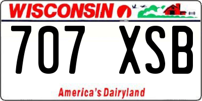 WI license plate 707XSB