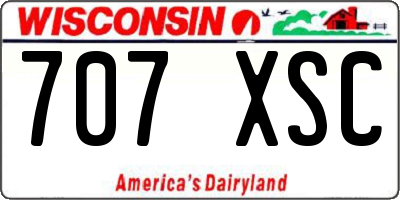 WI license plate 707XSC