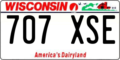 WI license plate 707XSE