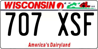 WI license plate 707XSF