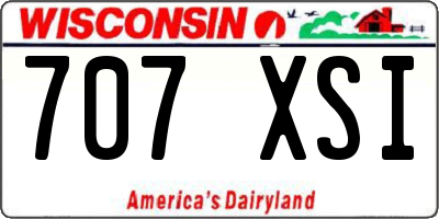 WI license plate 707XSI