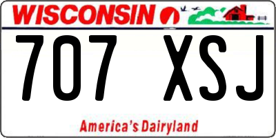 WI license plate 707XSJ