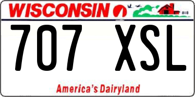 WI license plate 707XSL