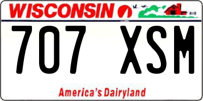 WI license plate 707XSM