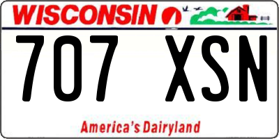 WI license plate 707XSN