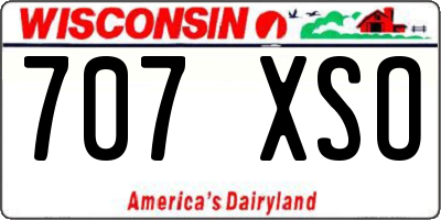 WI license plate 707XSO