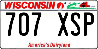 WI license plate 707XSP