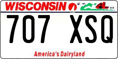 WI license plate 707XSQ