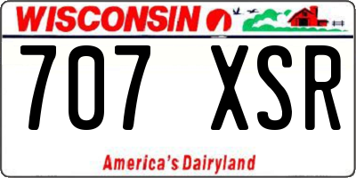 WI license plate 707XSR