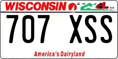 WI license plate 707XSS