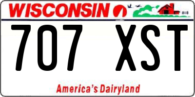 WI license plate 707XST