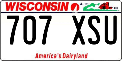 WI license plate 707XSU
