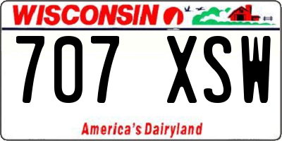 WI license plate 707XSW