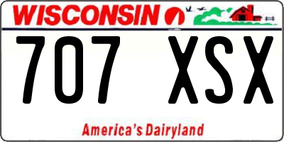 WI license plate 707XSX