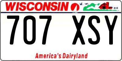 WI license plate 707XSY