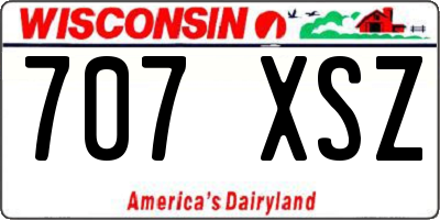 WI license plate 707XSZ