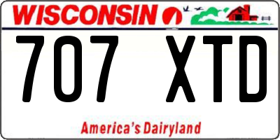 WI license plate 707XTD