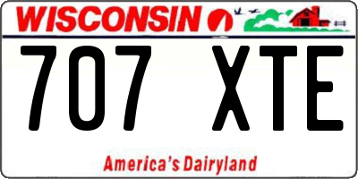 WI license plate 707XTE