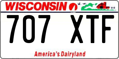 WI license plate 707XTF