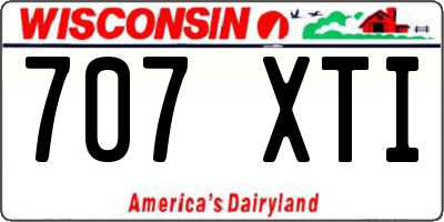 WI license plate 707XTI