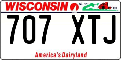 WI license plate 707XTJ