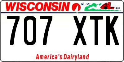 WI license plate 707XTK