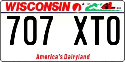 WI license plate 707XTO
