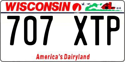 WI license plate 707XTP