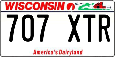 WI license plate 707XTR