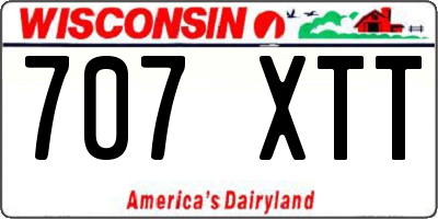 WI license plate 707XTT