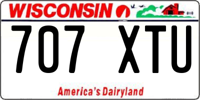 WI license plate 707XTU
